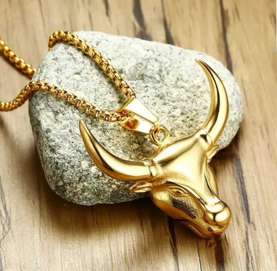 Bulls Head Stainless Steel Men's Necklace