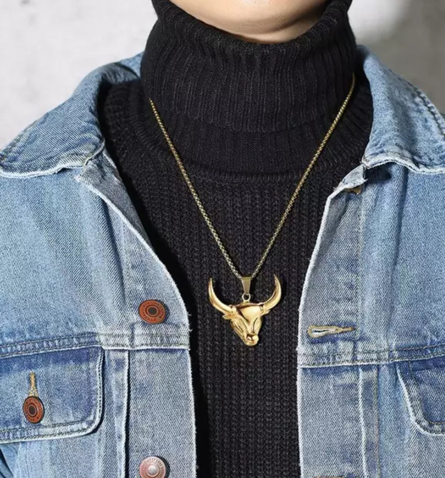 Bulls Head Stainless Steel Men's Necklace