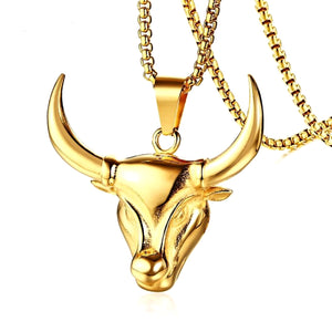 Bulls Head Stainless Steel Men's Necklace