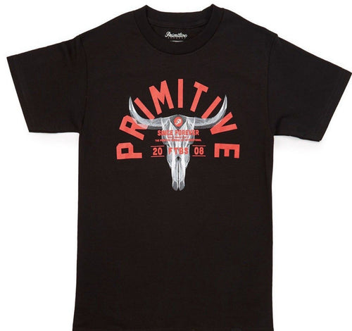 Mens Bull Skull Graphic T-shirt