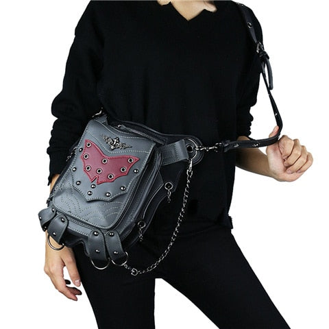 Vintage Black Thigh Holster Leg Bag
