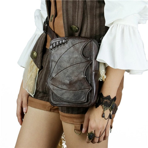 Vintage Black Thigh Holster Leg Bag