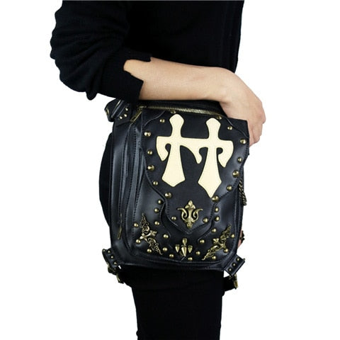 Vintage Black Thigh Holster Leg Bag