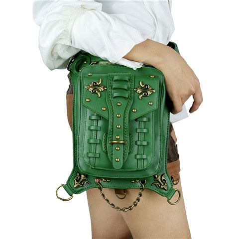 Vintage Black Thigh Holster Leg Bag