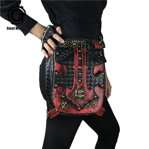Vintage Black Thigh Holster Leg Bag