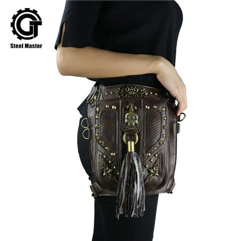 Vintage Black Thigh Holster Leg Bag