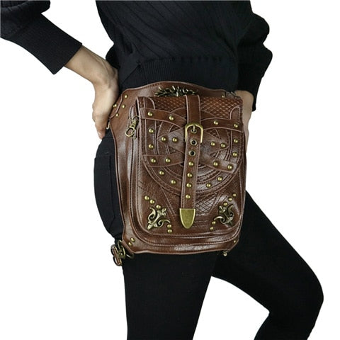 Vintage Black Thigh Holster Leg Bag