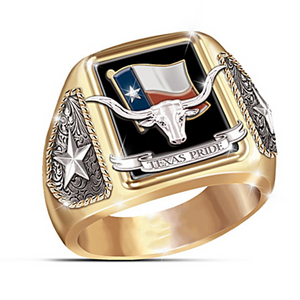 Luxury Chief Bull Head Men's Ring Gold Color Bull