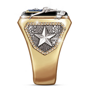 Luxury Chief Bull Head Men's Ring Gold Color Bull
