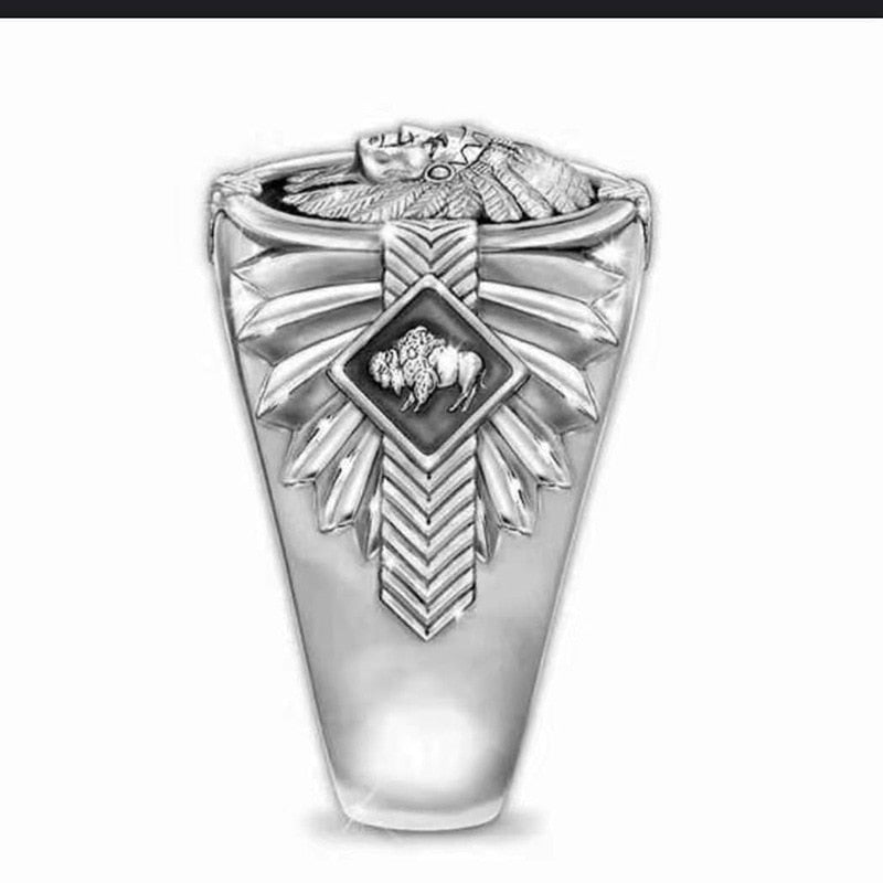 Vintage Indian Spiritual Totem Silver Ring