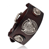 Buffalo Head Retro Genuine Leather Bracelet for Men and Women