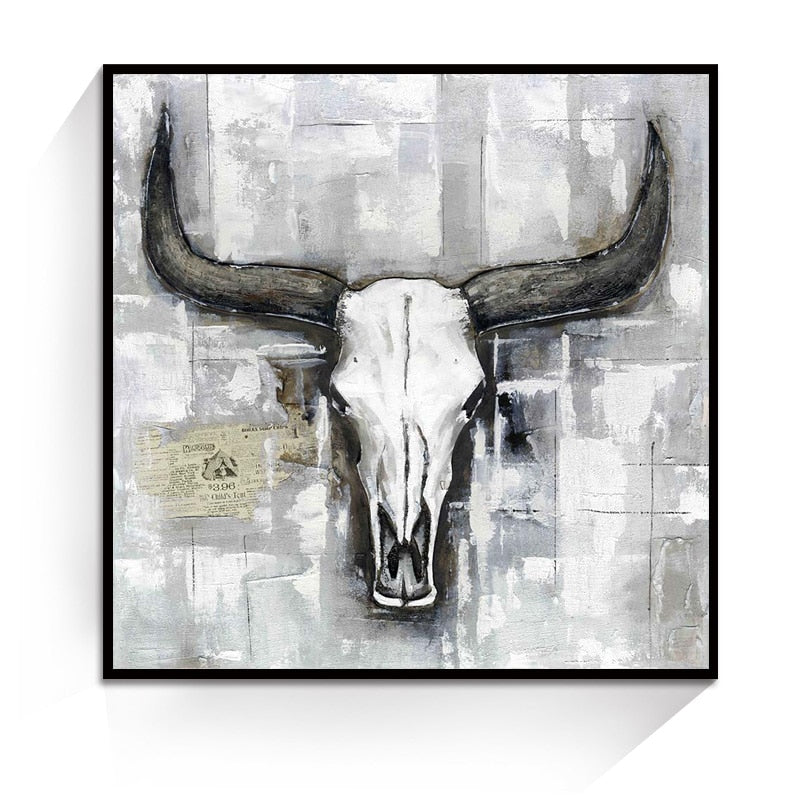 Cow Skull Animal Wall Art Oil Painting Canvas