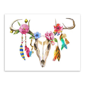 Bull skull head poster art front