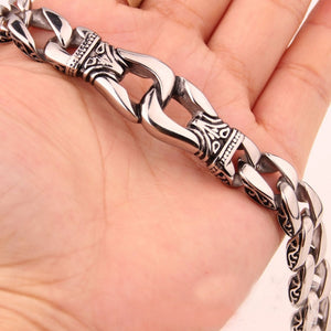 Stainless Titanium Steel Men's Casting Handcuff Chain Bracelet