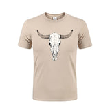 Custom Short Sleeved Bull Skull T Shirts