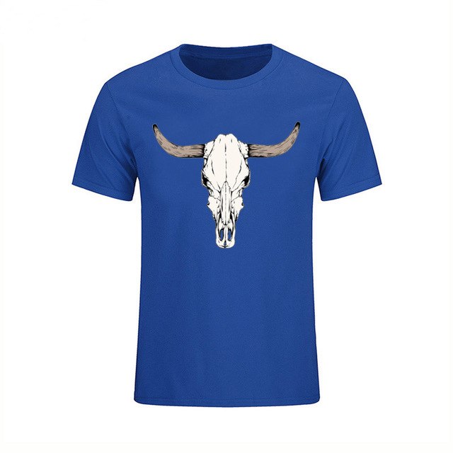 Custom Short Sleeved Bull Skull T Shirts