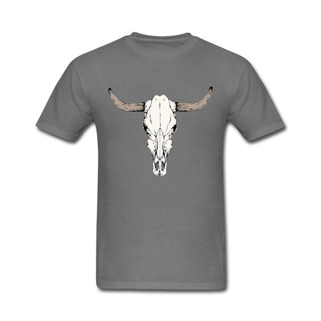 Custom Short Sleeved Bull Skull T Shirts