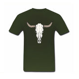 Custom Short Sleeved Bull Skull T Shirts