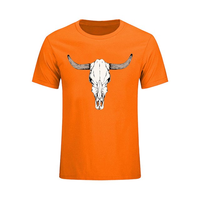 Custom Short Sleeved Bull Skull T Shirts