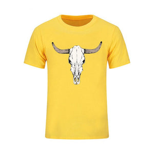 Custom Short Sleeved Bull Skull T Shirts