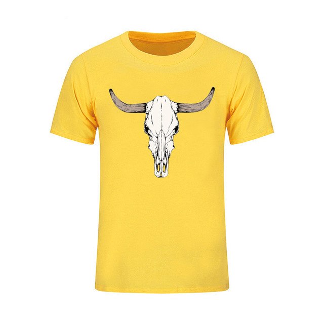 Custom Short Sleeved Bull Skull T Shirts
