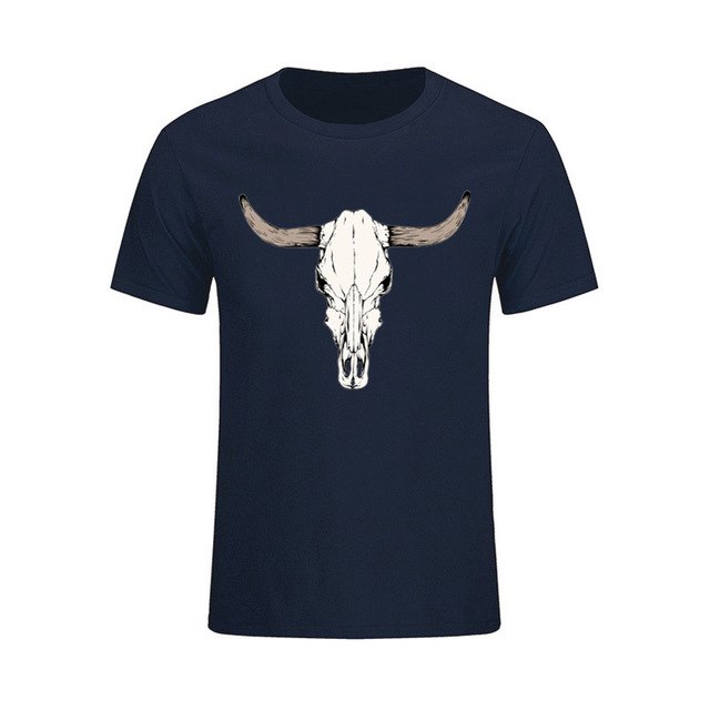 Custom Short Sleeved Bull Skull T Shirts