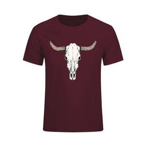 Custom Short Sleeved Bull Skull T Shirts