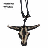 Bull skull head necklace front