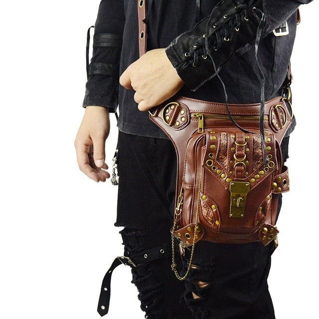Retro Brown Crossbody Leather Waist Bag For Men and Women