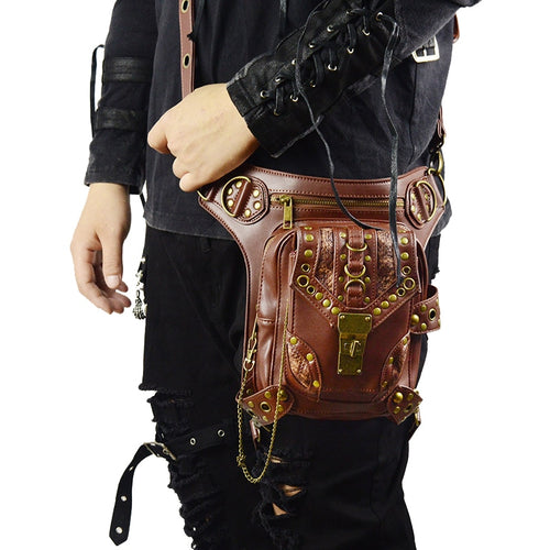 Retro Brown Crossbody Leather Waist Bag For Men and Women