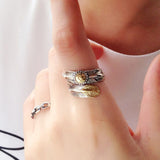 Vintage Native Pawn Indian Jewelry Navajo Feather Open Band Ring