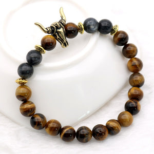 Retro Gold Tiger-eye Loose Moon Stones Beaded Bracelet