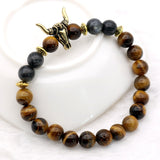 Retro Gold Tiger-eye Loose Moon Stones Beaded Bracelet