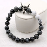 Neo-Gothic Moon Stones Bull Skull Bracelet