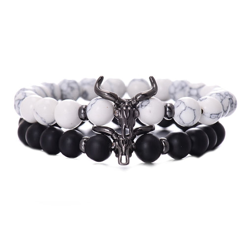 Cattle Skull Beaded Bracelets For Him and Her