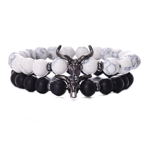 Cattle Skull Beaded Bracelets For Him and Her