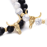 Classic White&Black 8MM Charm Men's Bracelet
