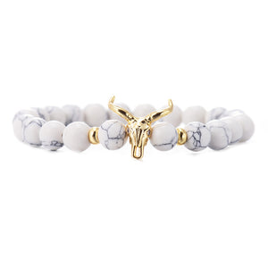 Classic White&Black 8MM Charm Men's Bracelet