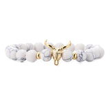 Classic White&Black 8MM Charm Men's Bracelet