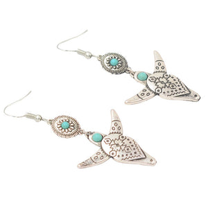 Bohemian Tribal Steer Skull Indian Native American Southwestern Earrings