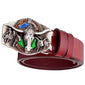 Genuine Leather Belt and Bull Skull Belt Buckle