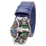 Genuine Leather Belt and Bull Skull Belt Buckle