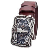Genuine Leather Belt and Bull Skull Belt Buckle
