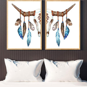 Bull skull head poster art front