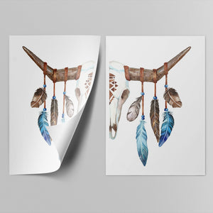Bull skull head poster art front