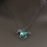 Running Horse Luminous Locket Glow In The Dark Necklace For Women