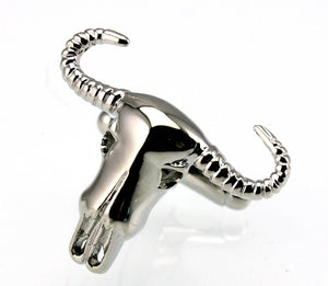 Men's Bull Skull Silver Cuff Links