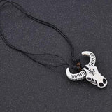 Bull skull head necklace front