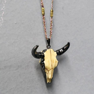 Bull Skull Rope Chain Necklace