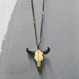 Bull Skull Rope Chain Necklace